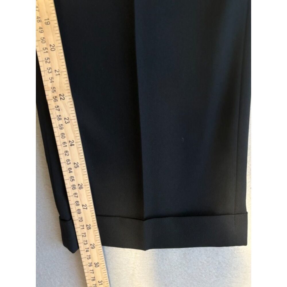 Lauren Ralph Lauren Jet Black Dress Pants Mens 38x30 Cuffed Pleated Lightweight - Picture 3 of 5